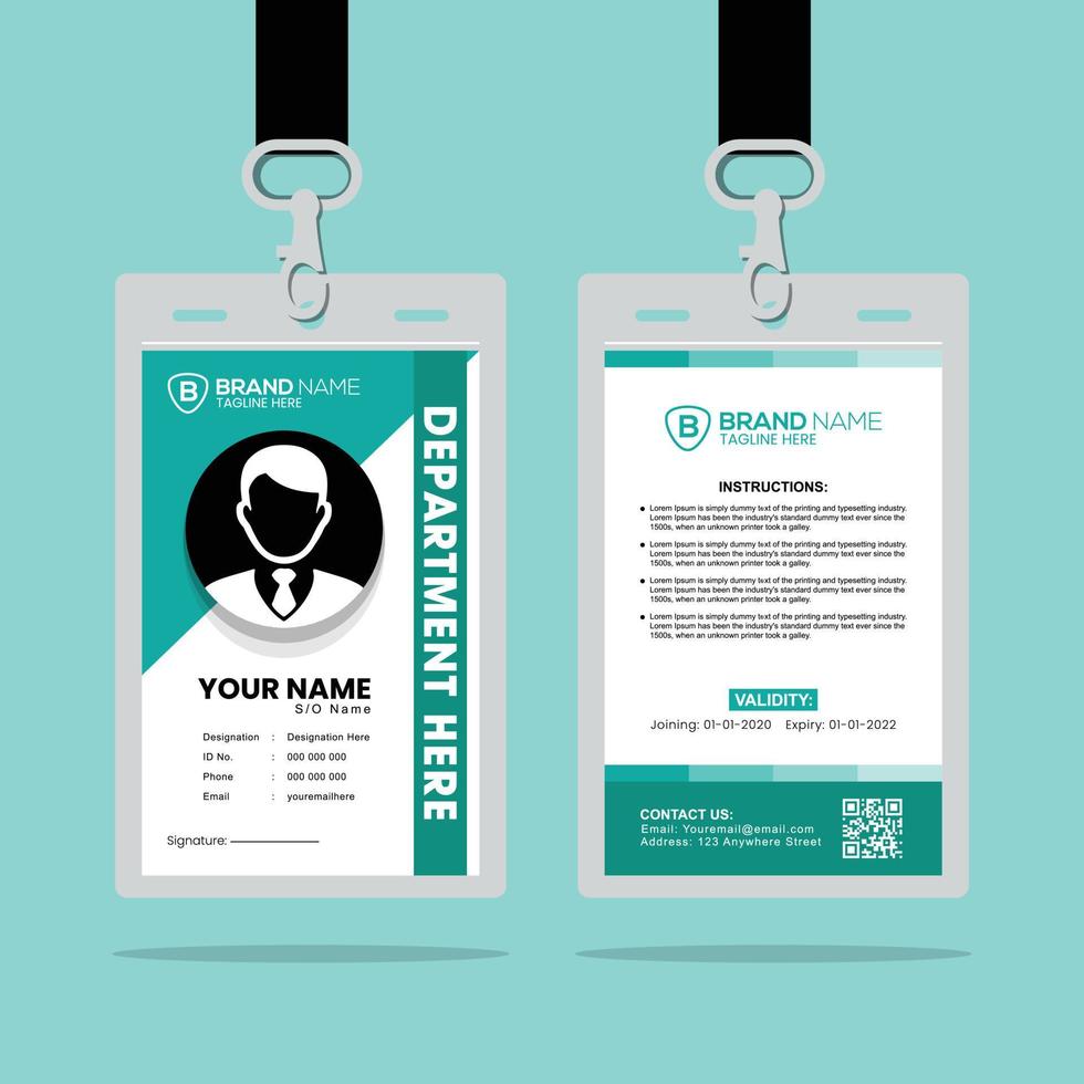 Clean and Simple ID Card Design Template vector