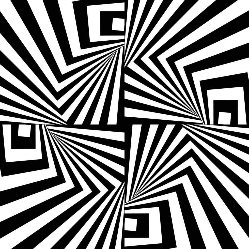 black white abstract geometric op art pattern vector