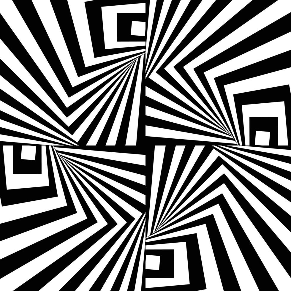 black white abstract geometric op art pattern vector