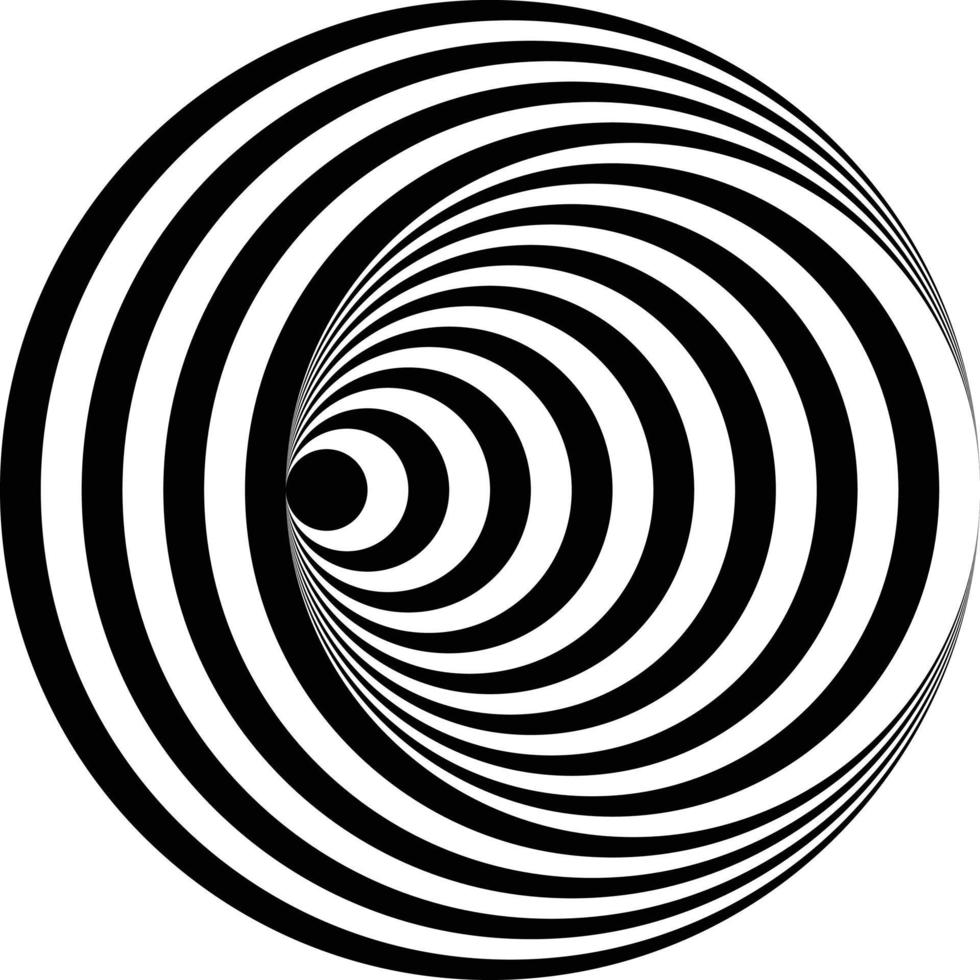 black white optical illusion concentric circles vector