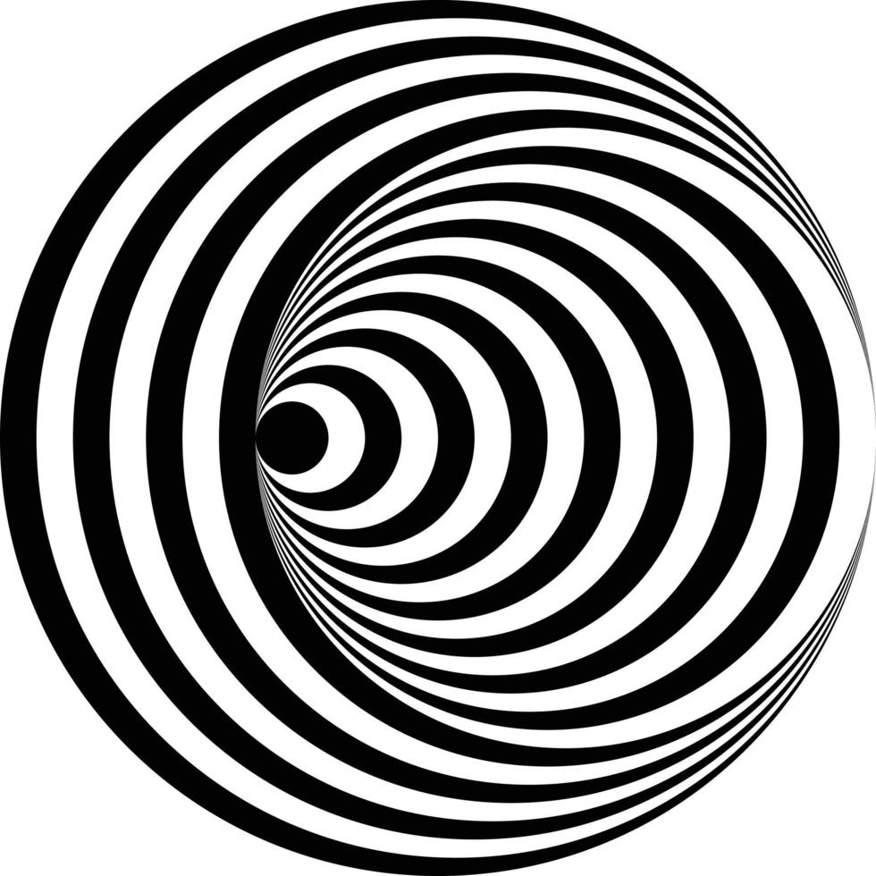 black white optical illusion concentric circles vector