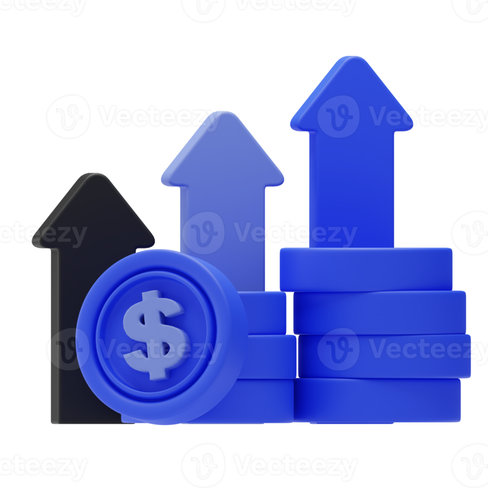 analytique d'entreprise, icône de profit, illustration 3d png