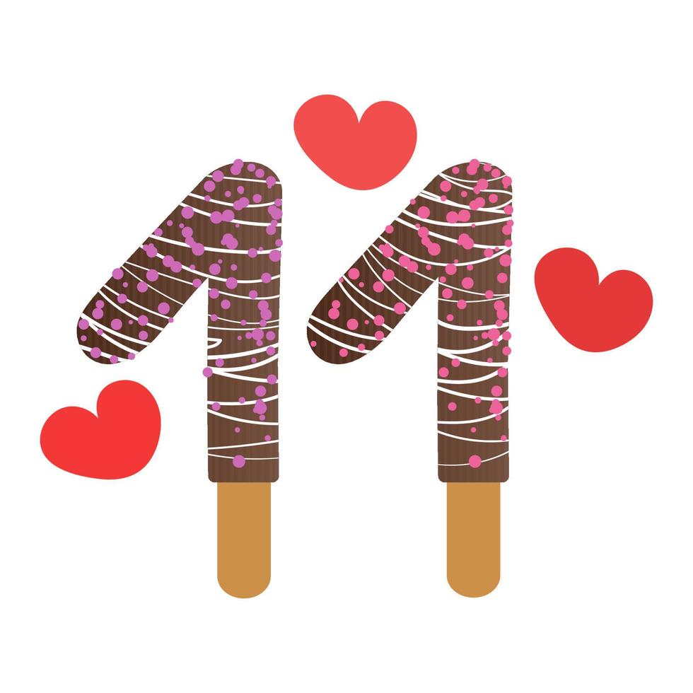 Pepero day card vector illustration isolated on white background