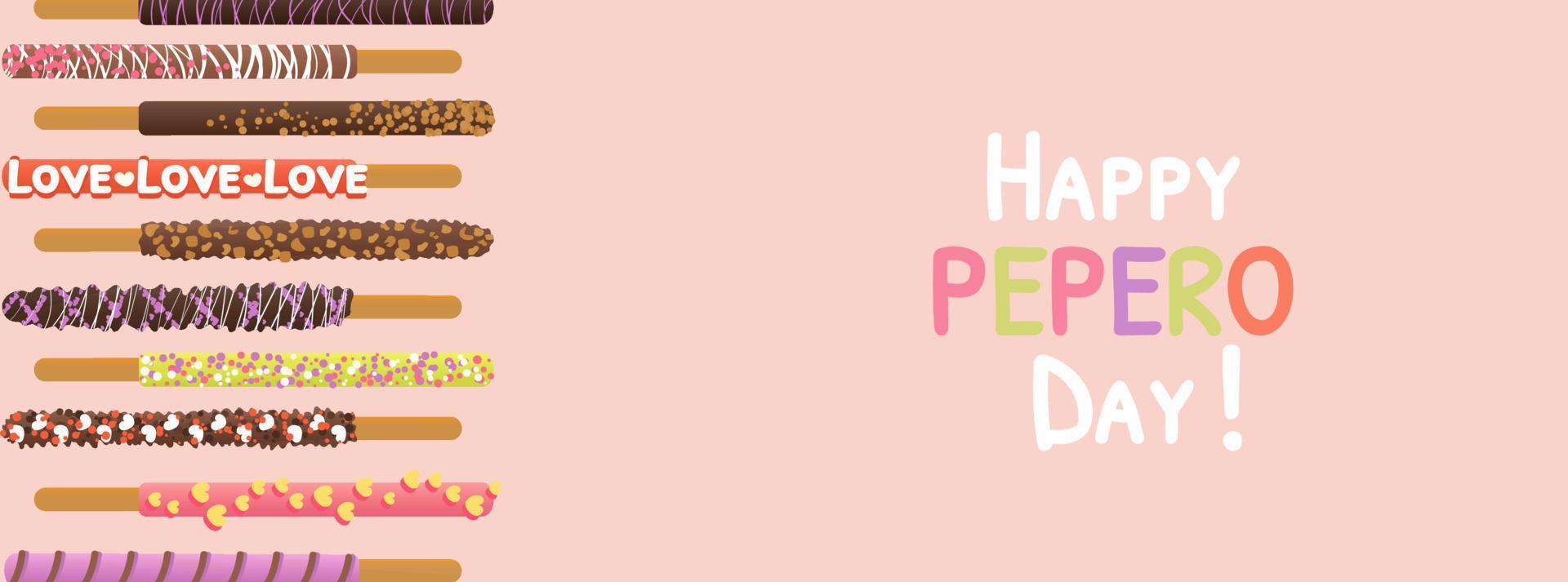 Happy pepero day background vector illustration with copy space