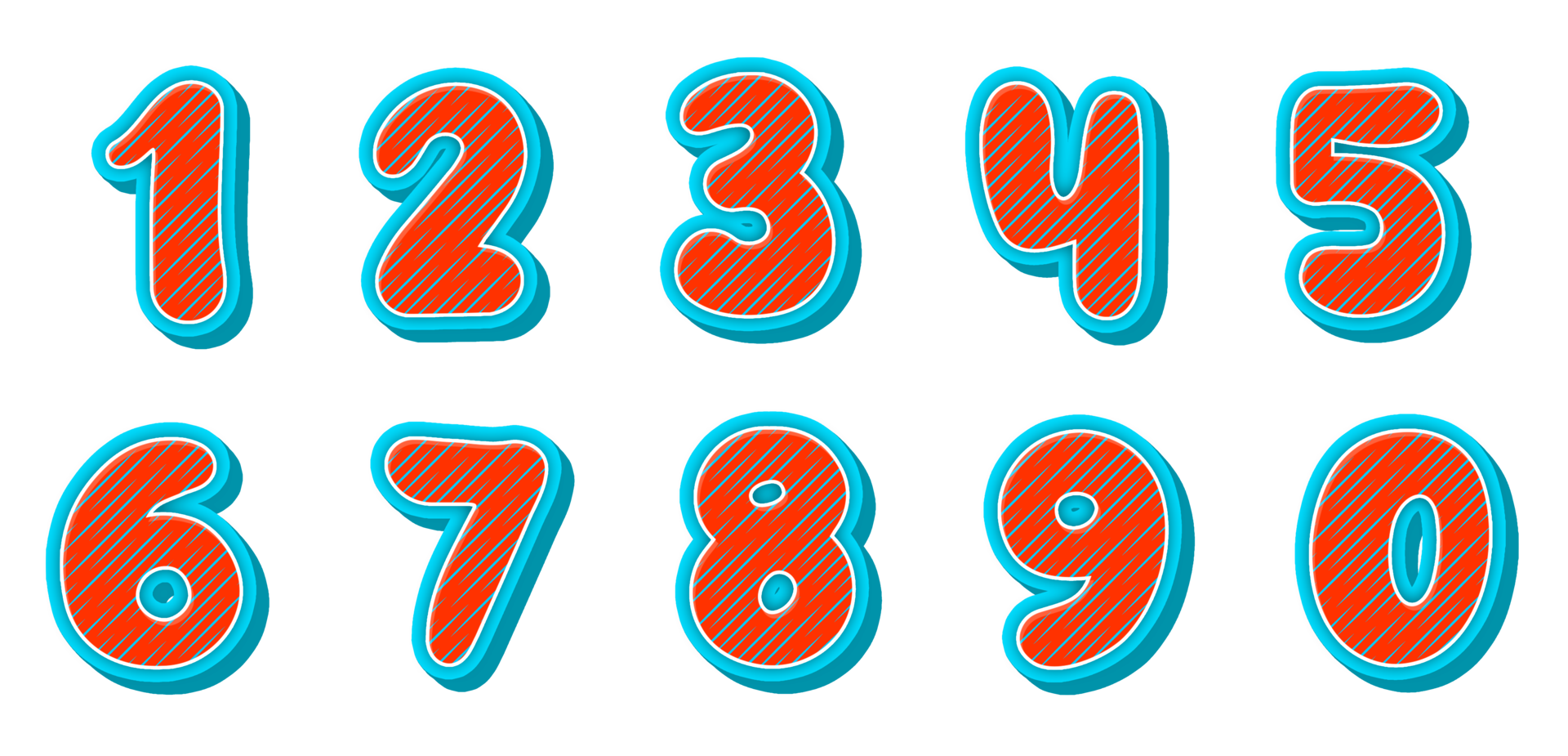 3d Numbers 1 To 10 Set png