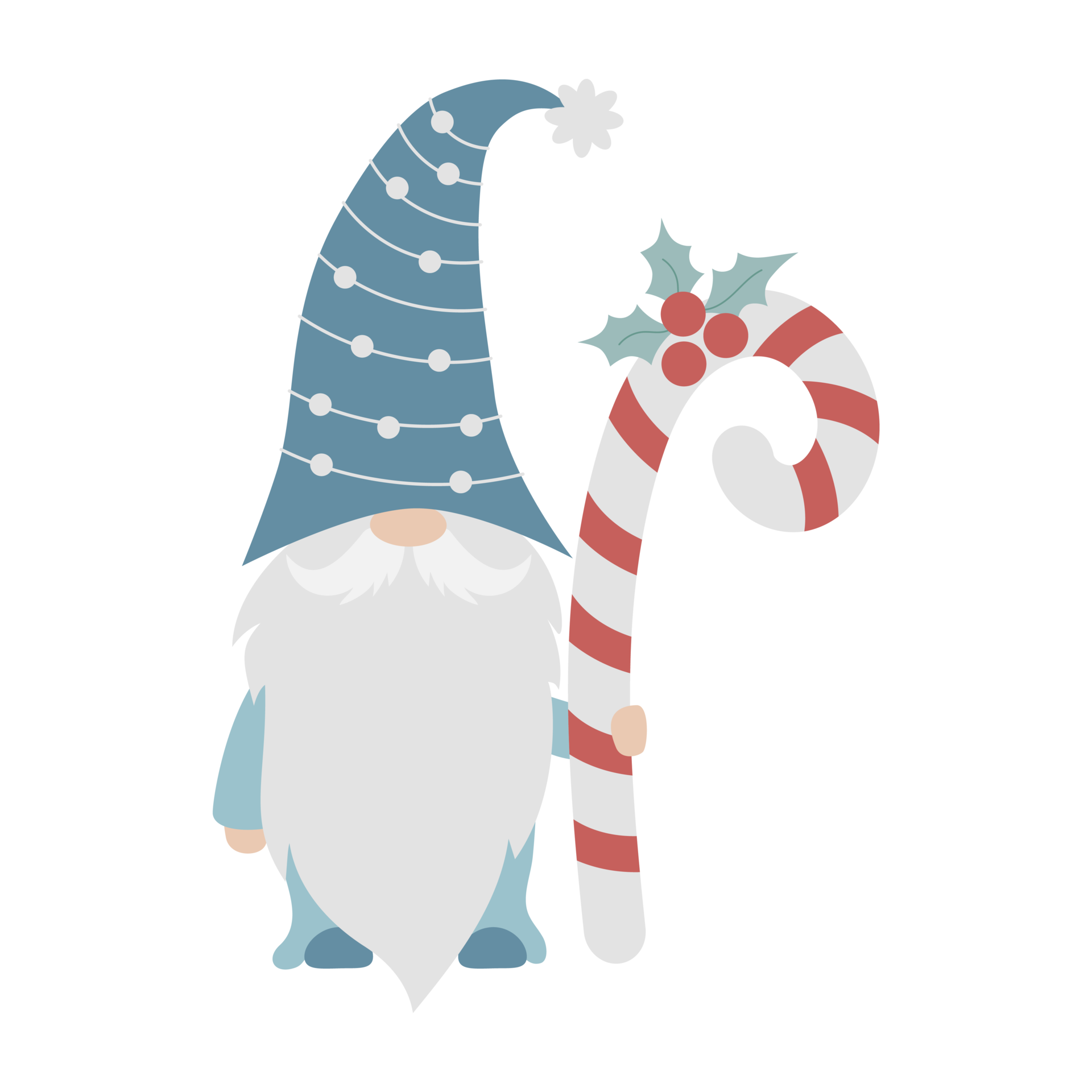 Christmas gnome sticker with caramel candy 12707095 PNG