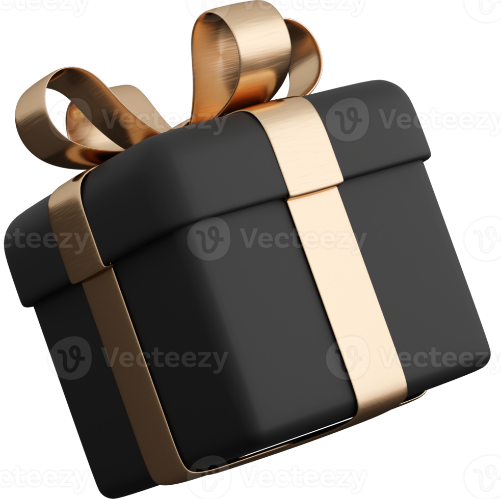 Black Gift Box With Silver Ribbon PNG Images & PSDs for Download