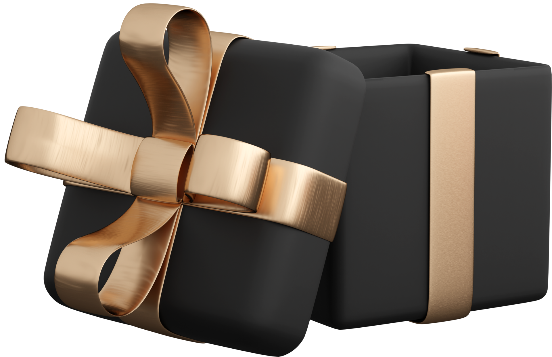 Caja negra de regalo con cinta dorada con globos negros y dorados, Objetos  3D Incluyendo: regalo y fiesta - Envato Elements