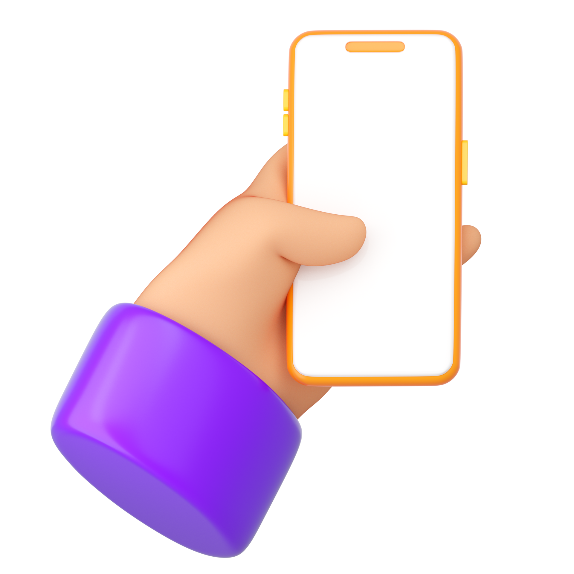 Free 3d cartoon human hand hold smartphone. Using phone concept. Realistic  3d high quality render isolated on white background 12707273 PNG with  Transparent Background
