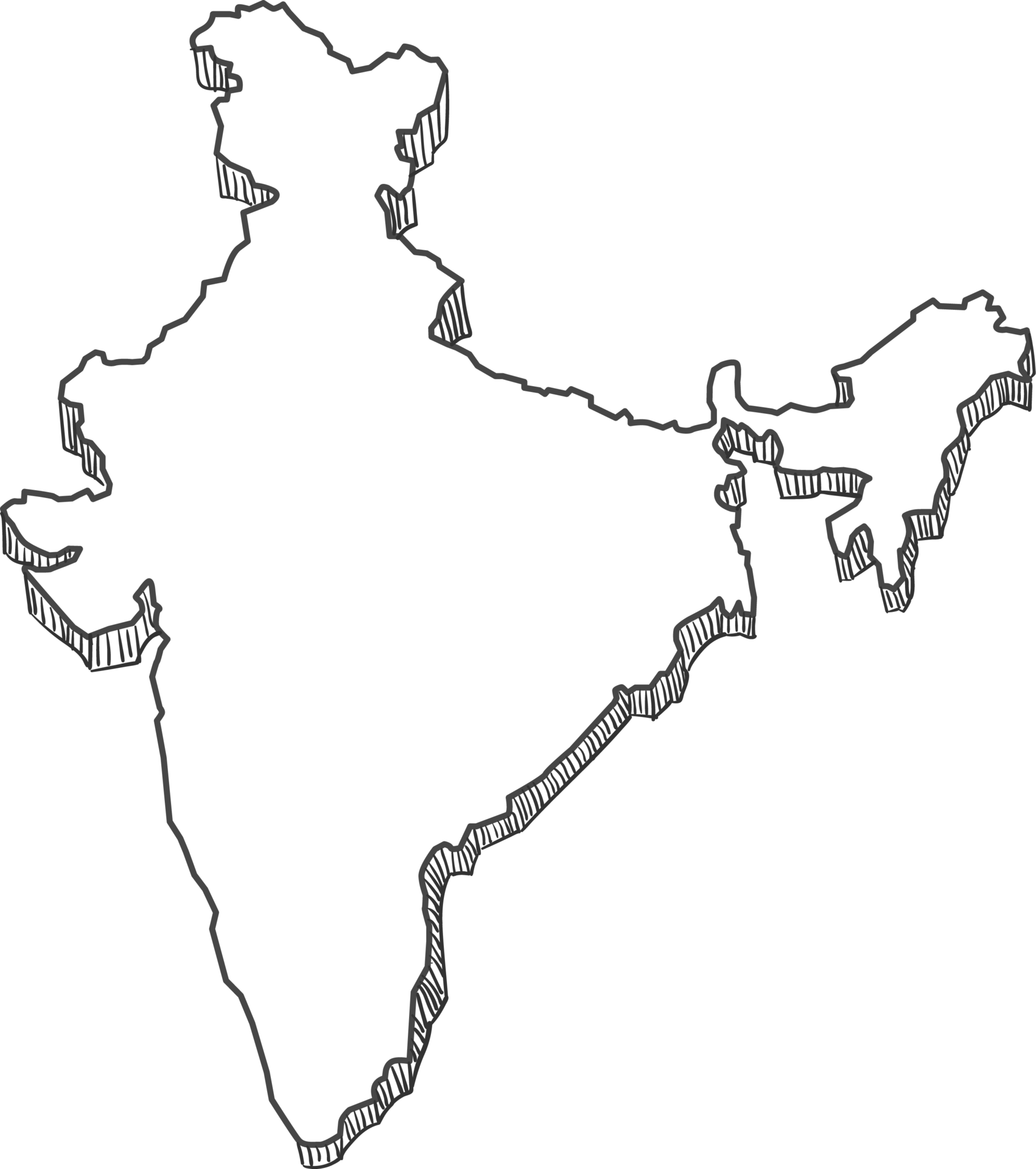 Hand Drawn Of India 3D Map 12707489 PNG hand-drawn-of-india-3d-map-12707489-png