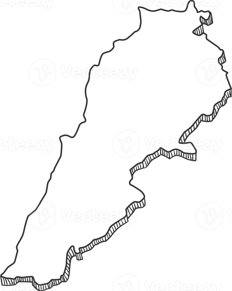 Hand Drawn of Lebanon 3D Map png