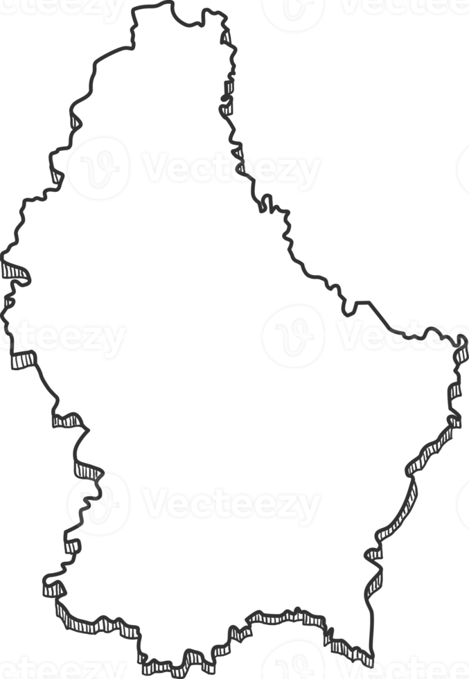mão desenhada do mapa 3d de luxemburgo png