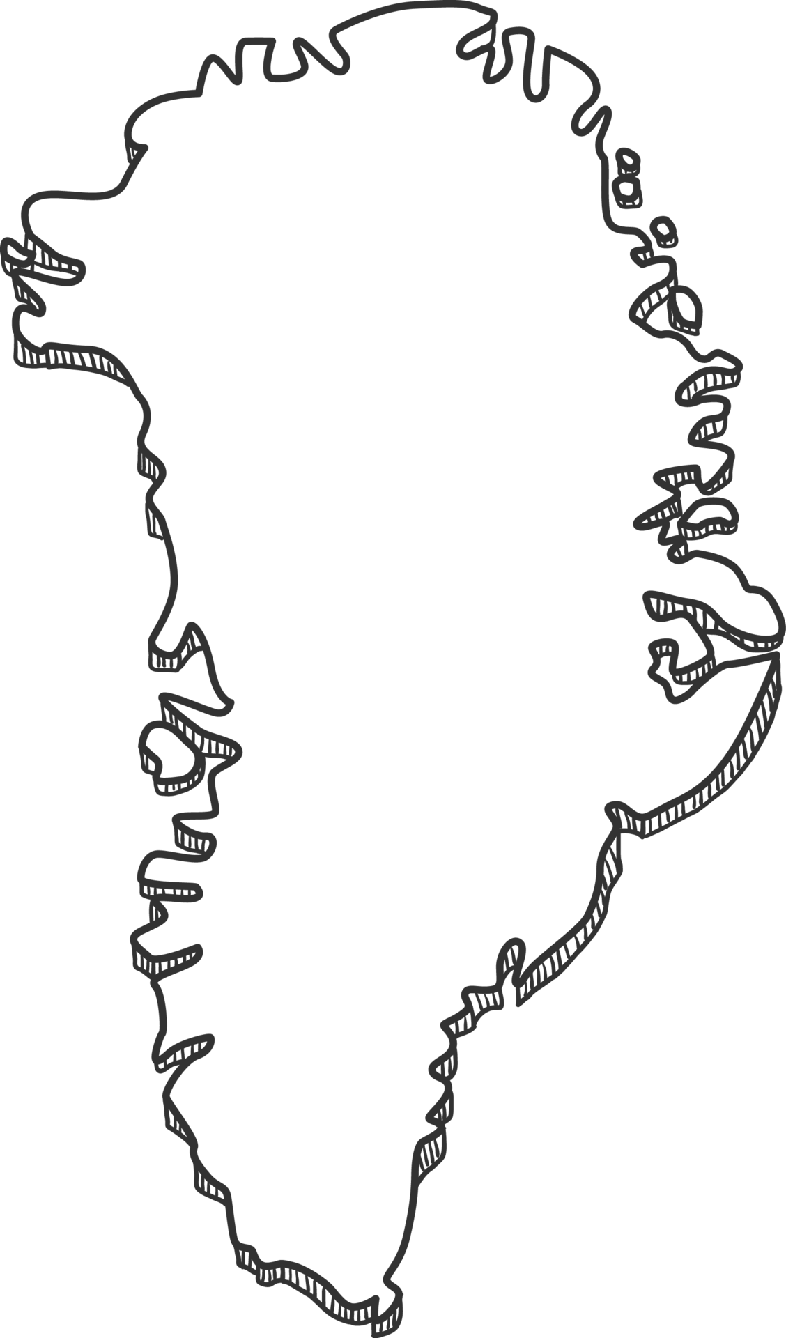 Hand Drawn of Greenland 3D Map 12707505 PNG