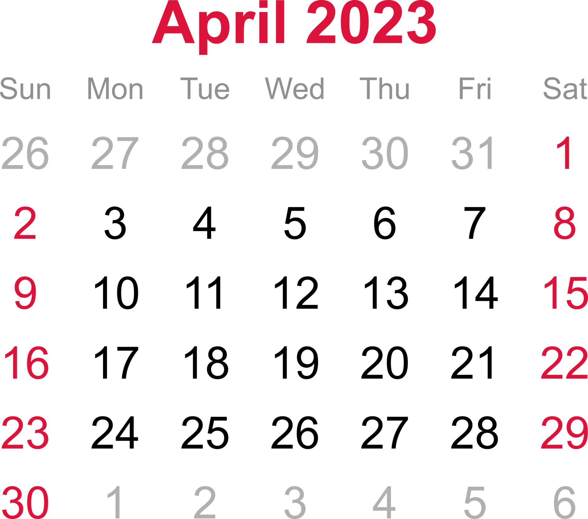 Calendrier 2023 png