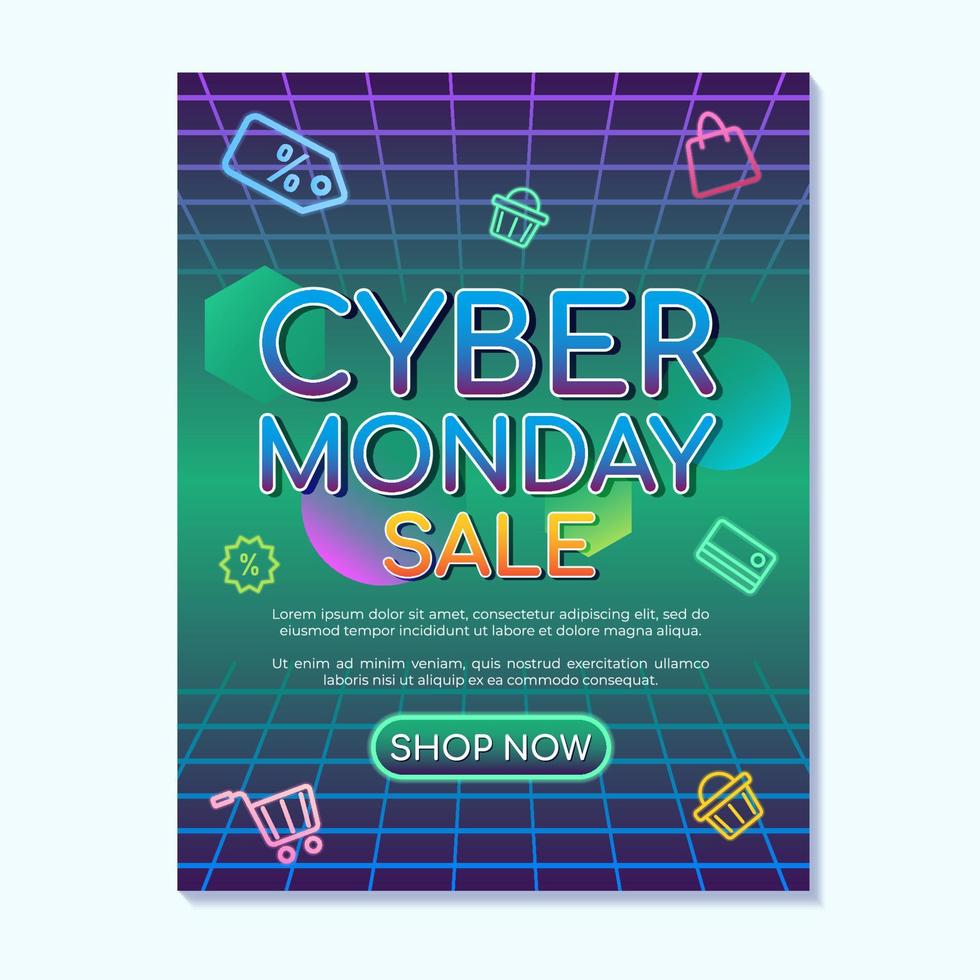 Advertise Cyber Monday Sale Event vector