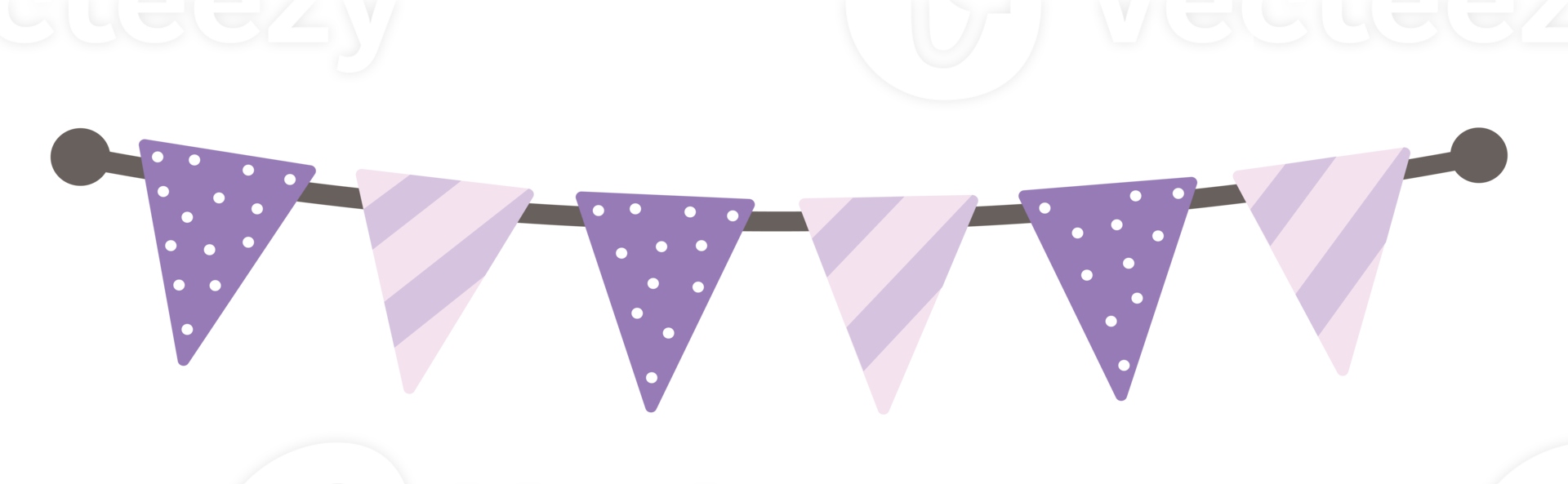 ilustración de banner de fiesta de guirnaldas pastel png