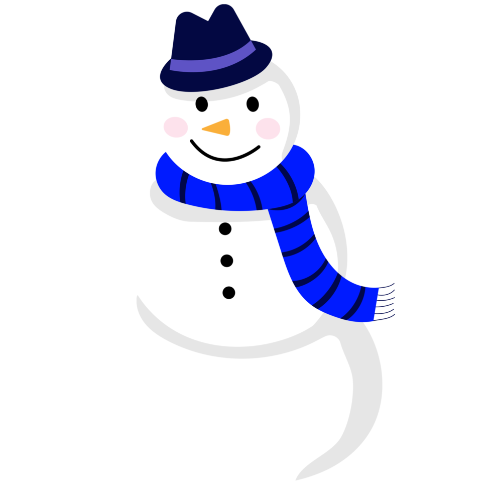 snowman wearing hat and scarf png