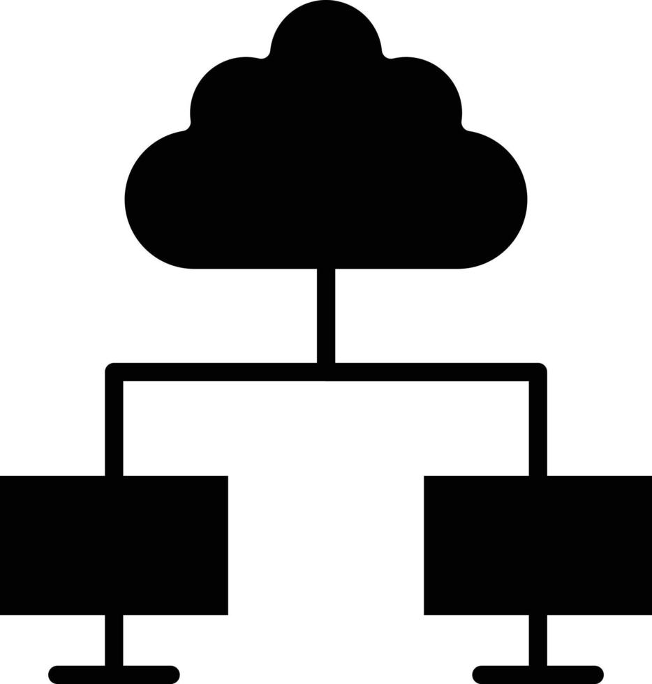 estilo de icono de computación en la nube vector