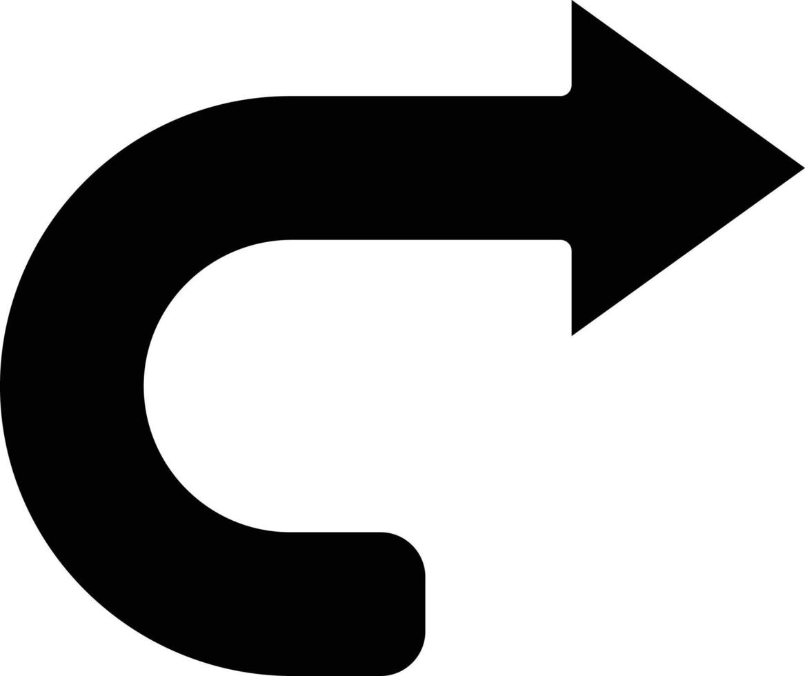 Curved Right Icon Style vector