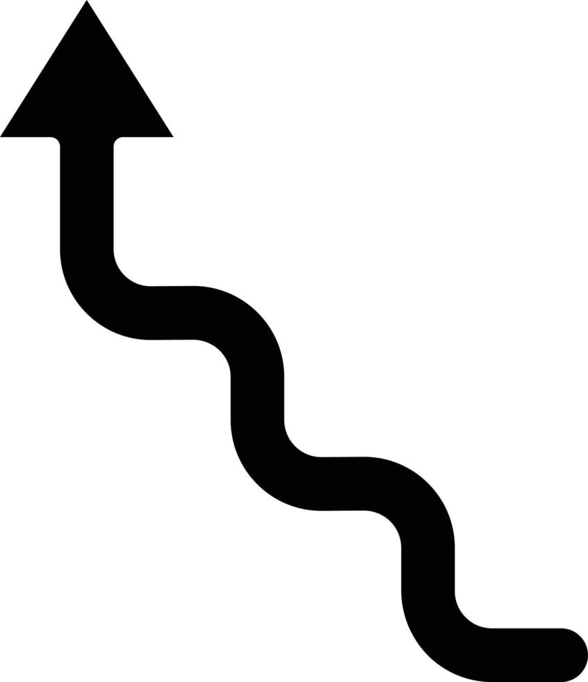 estilo de icono de flecha en zigzag vector