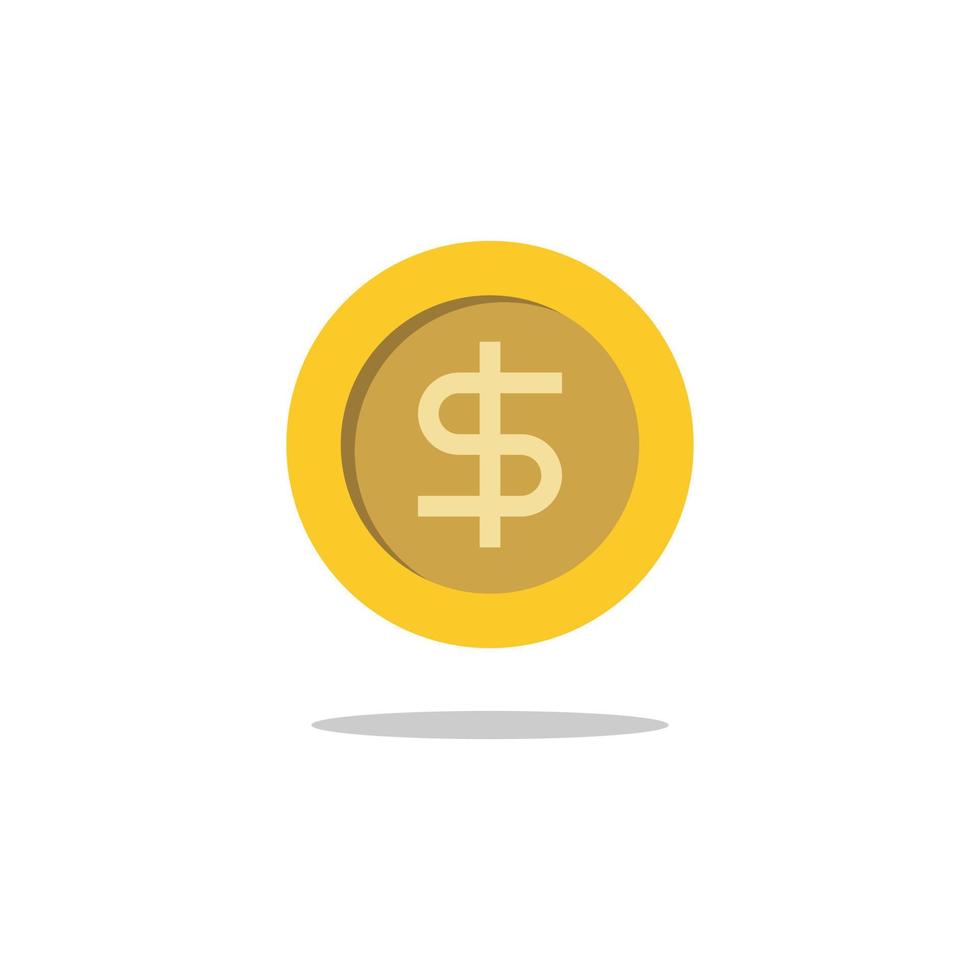 gold dollar flat icon sign vector