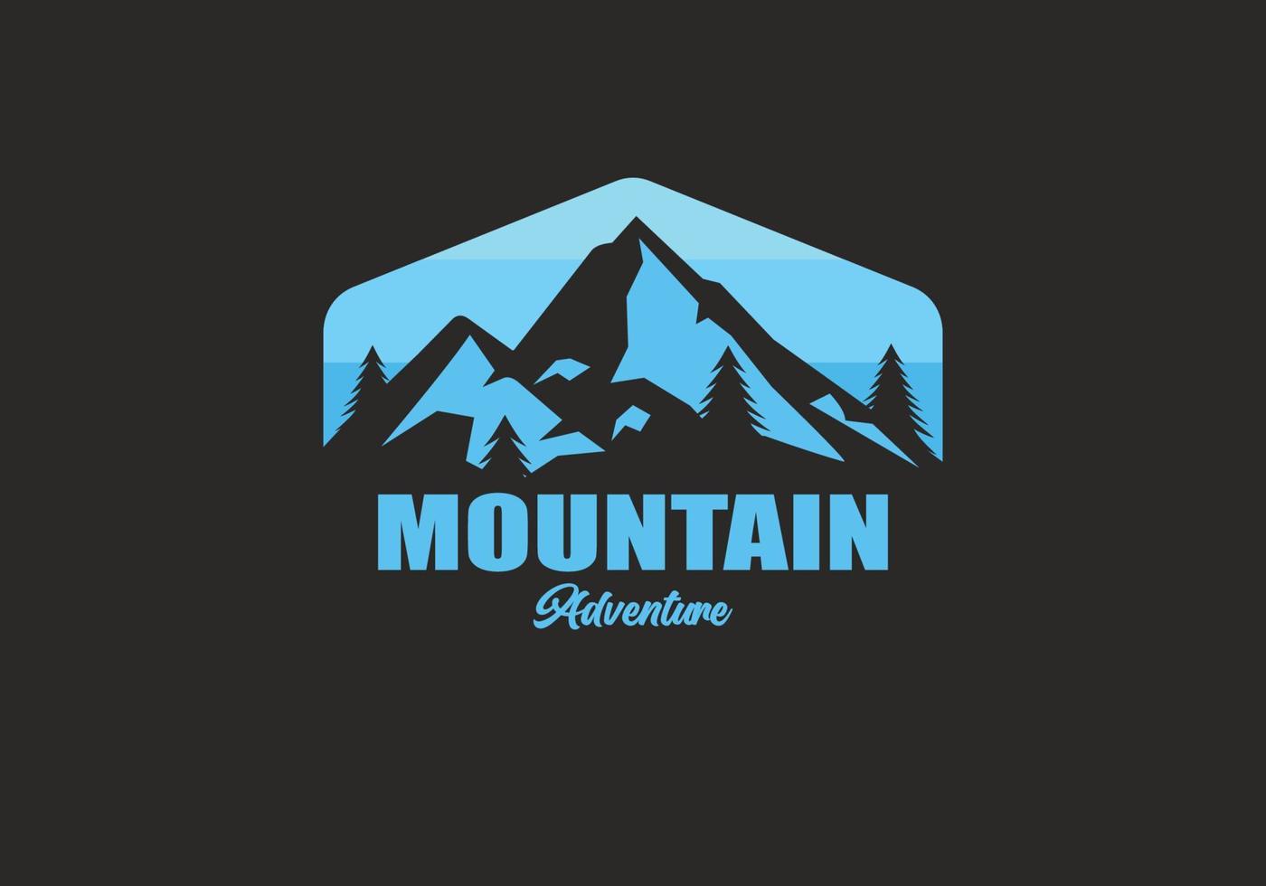 Ilustración de vector de diseño de logotipo de aventura de montaña