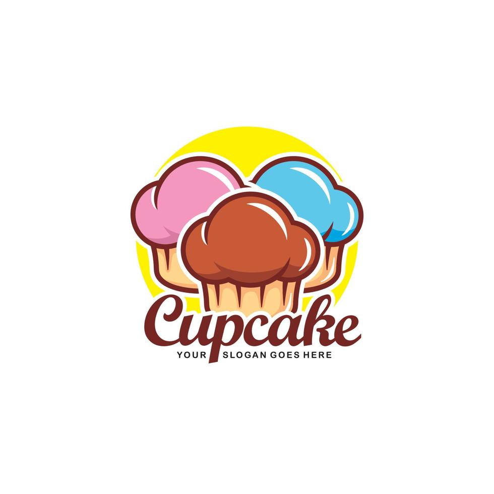 Cupcake logo design vector