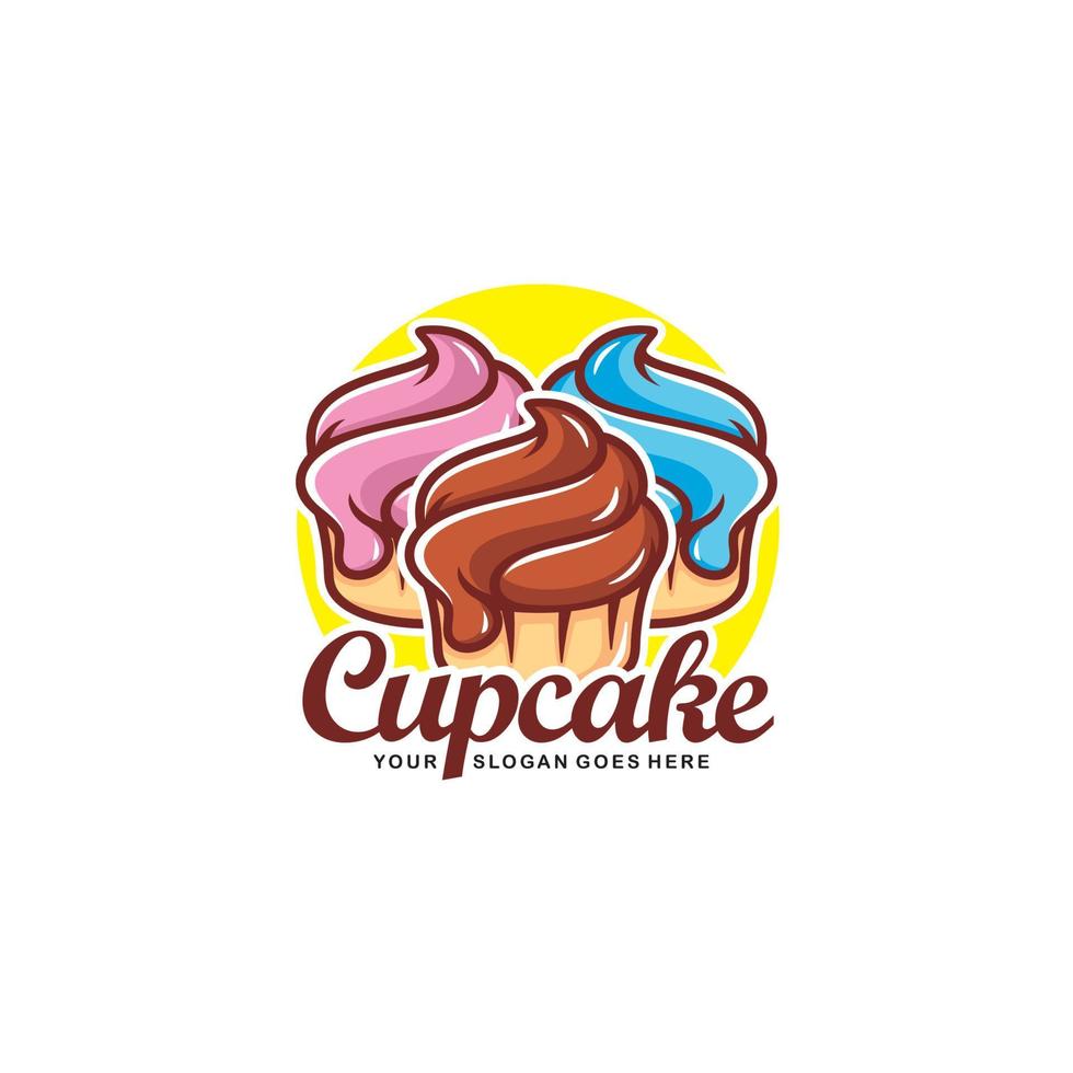 vector de diseño de logotipo de cupcake