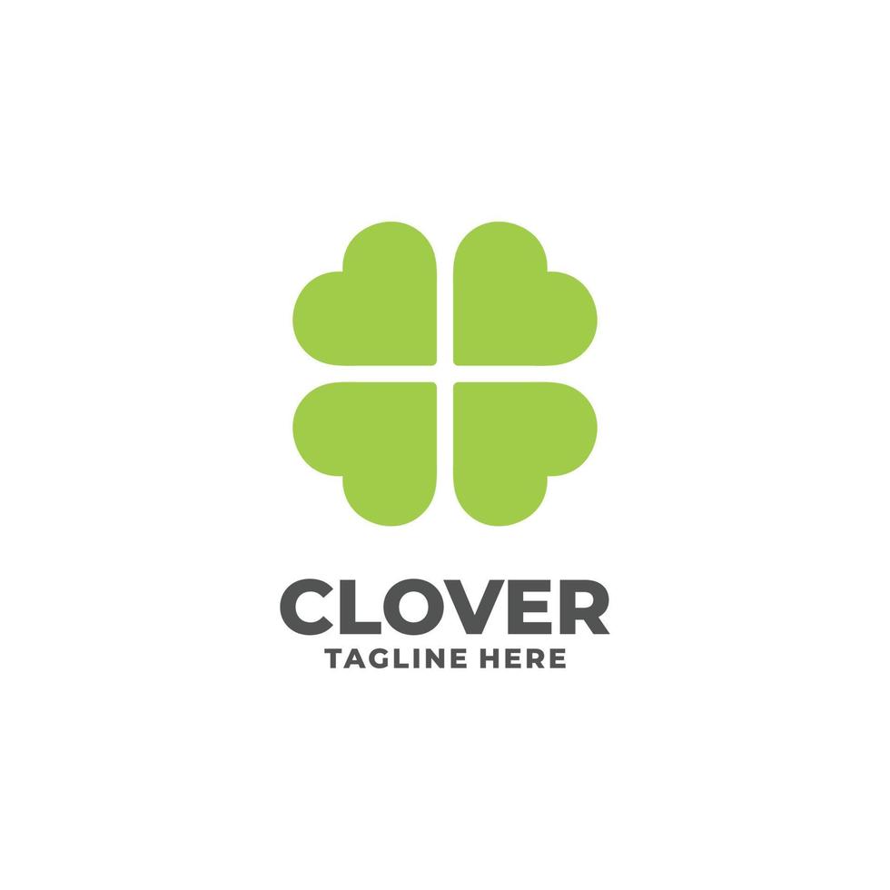 Clover simple flat logo design vector