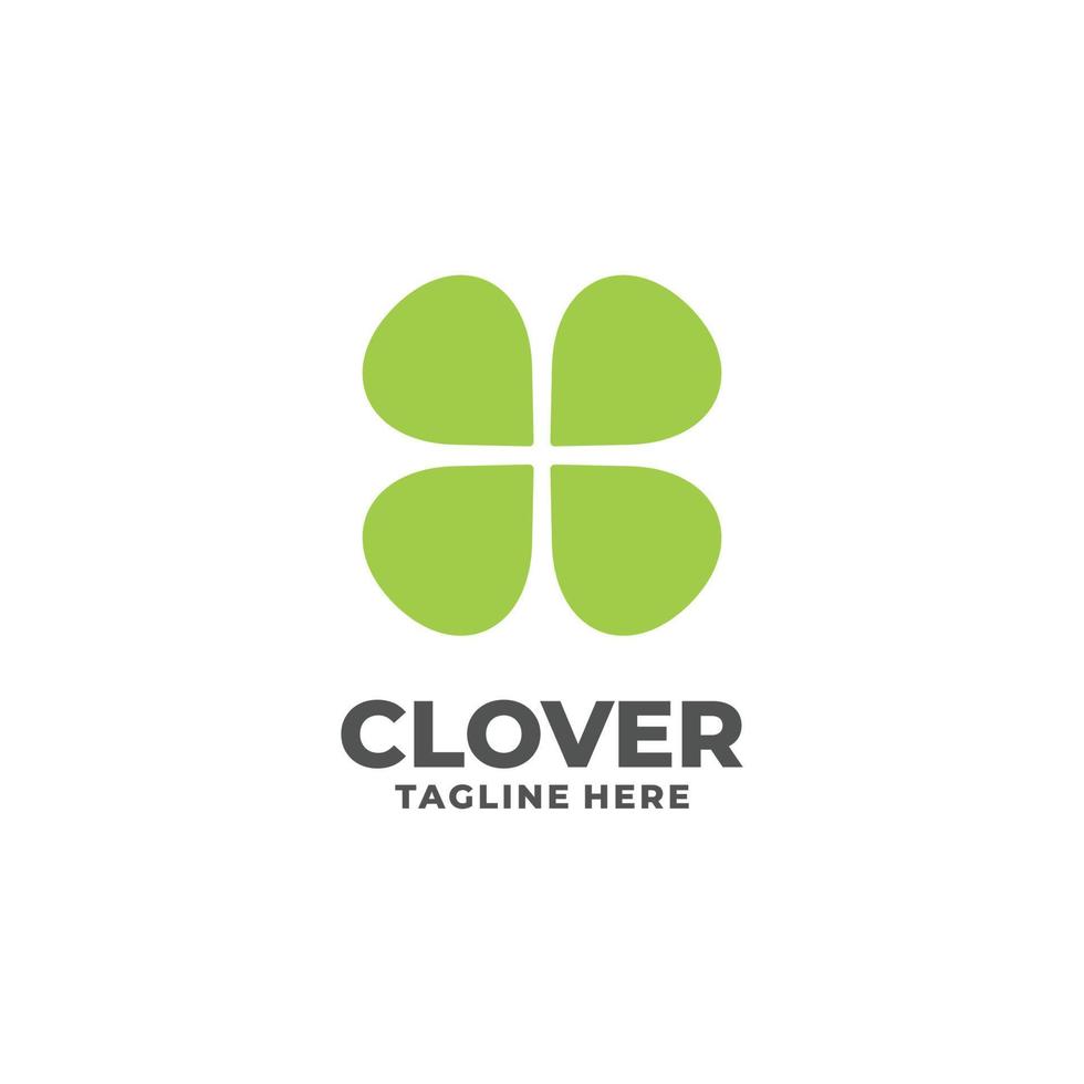 Clover simple flat logo design vector