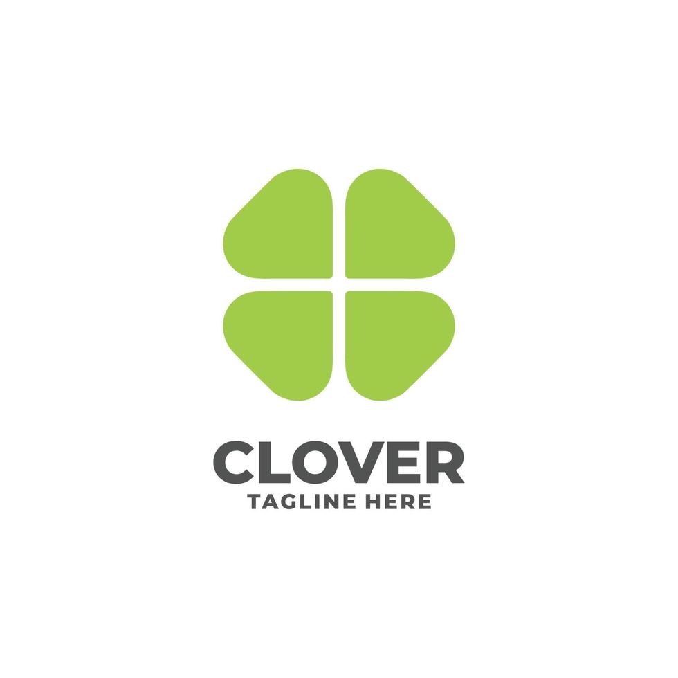 Clover simple flat logo design vector