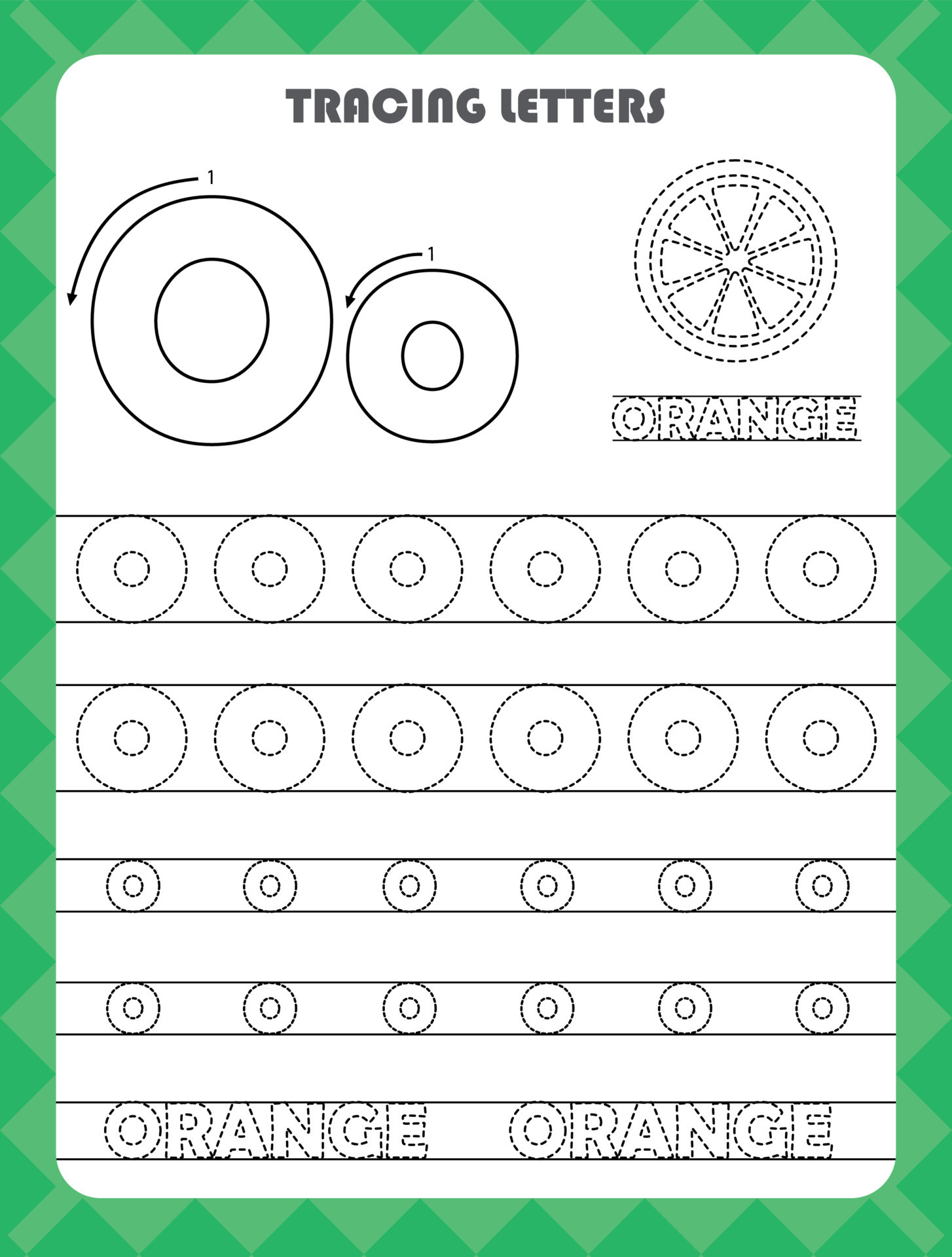 Trace letters of English alphabet and fill colors Uppercase and