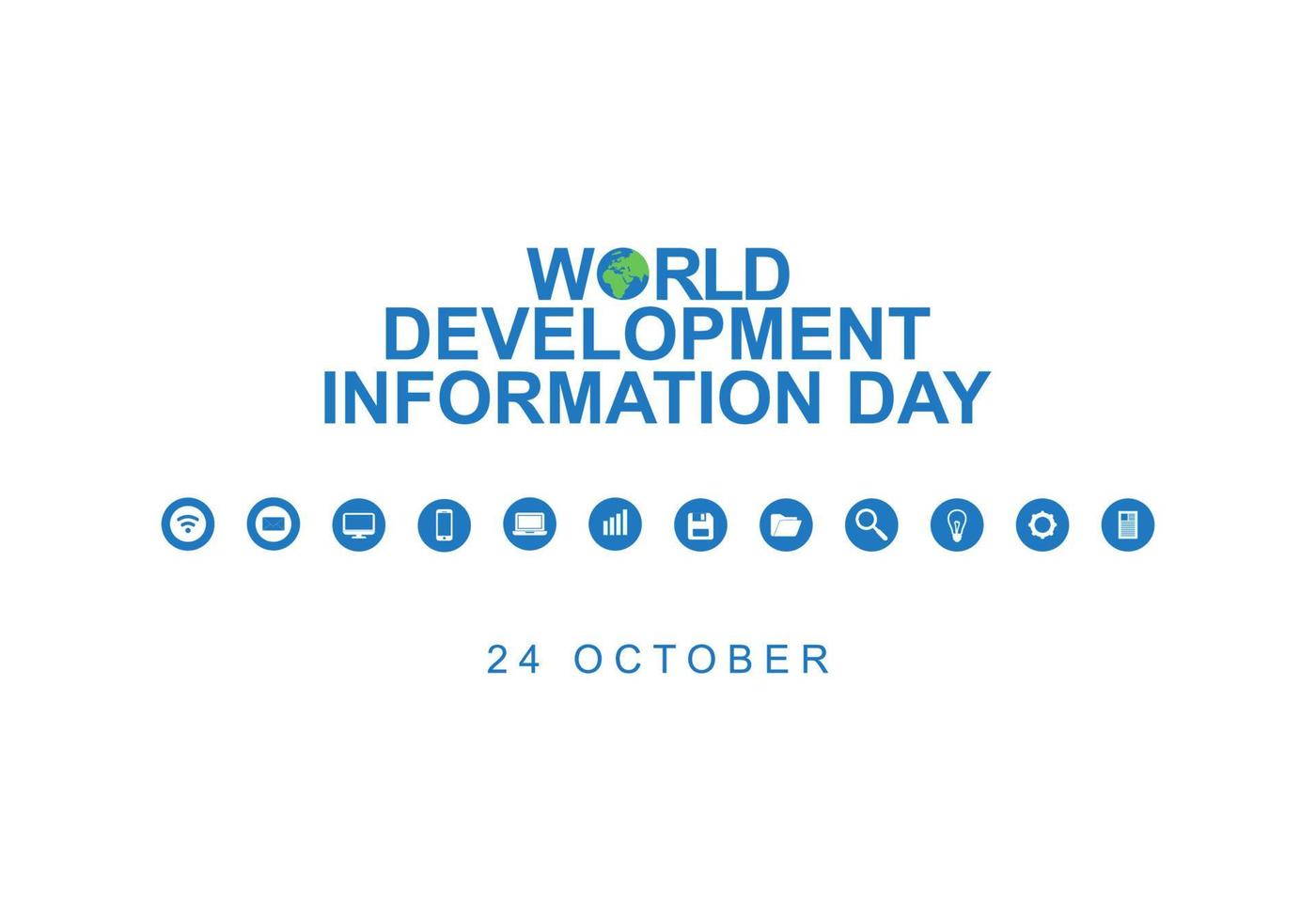 World development information day background with information icon. vector