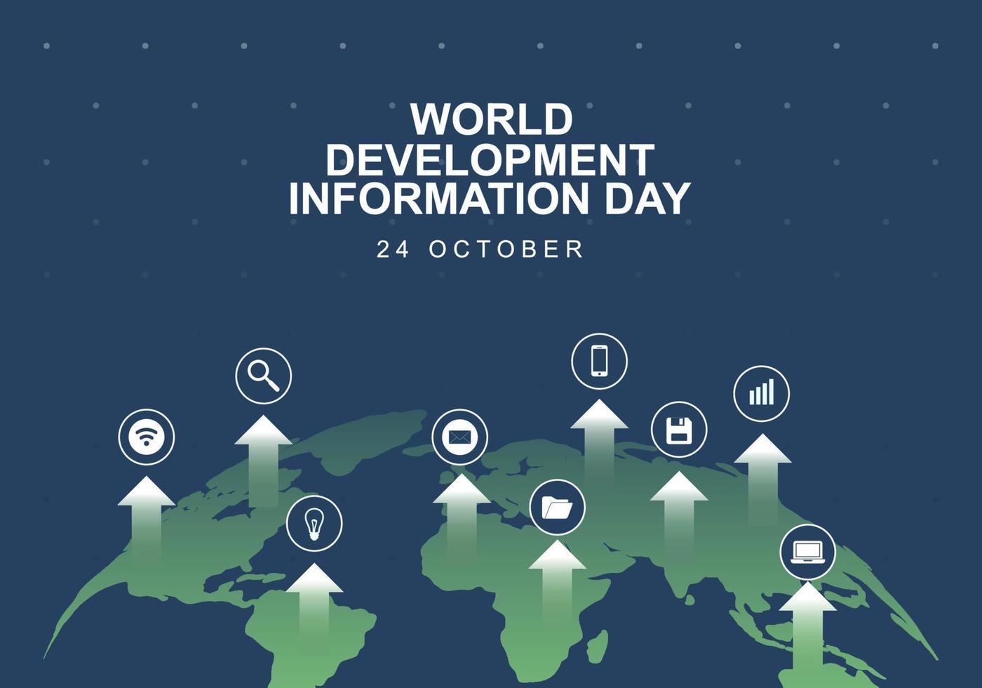 World development information day background with earth map. vector