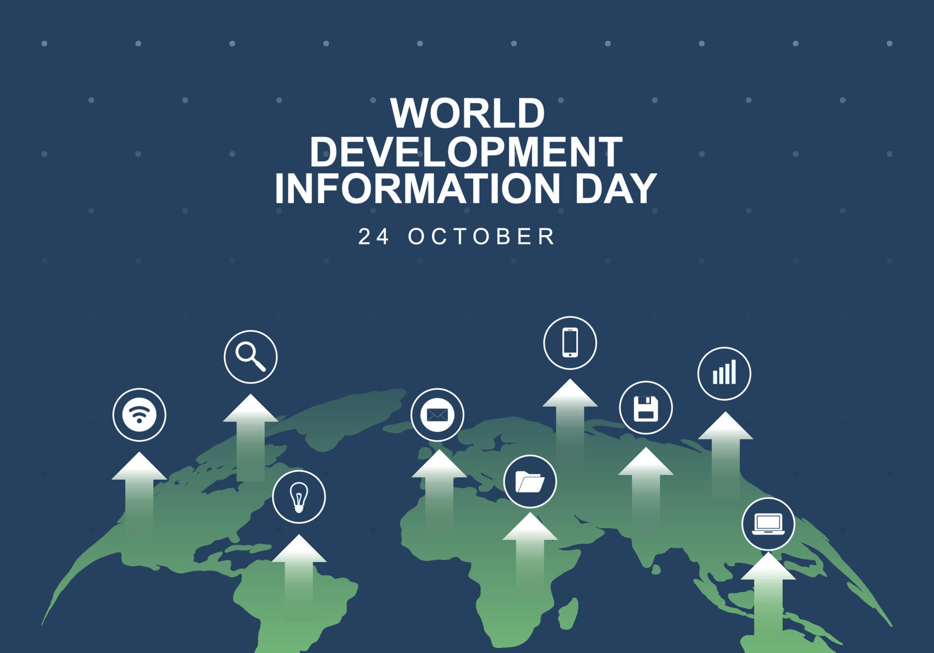 World development information day background with earth map. 12708857