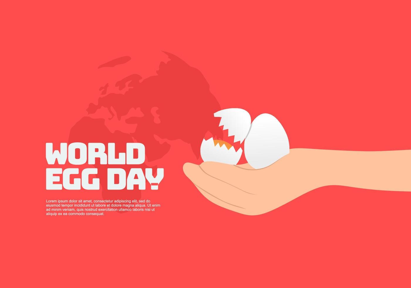 World egg day background banner poster with eggs on hand. vector