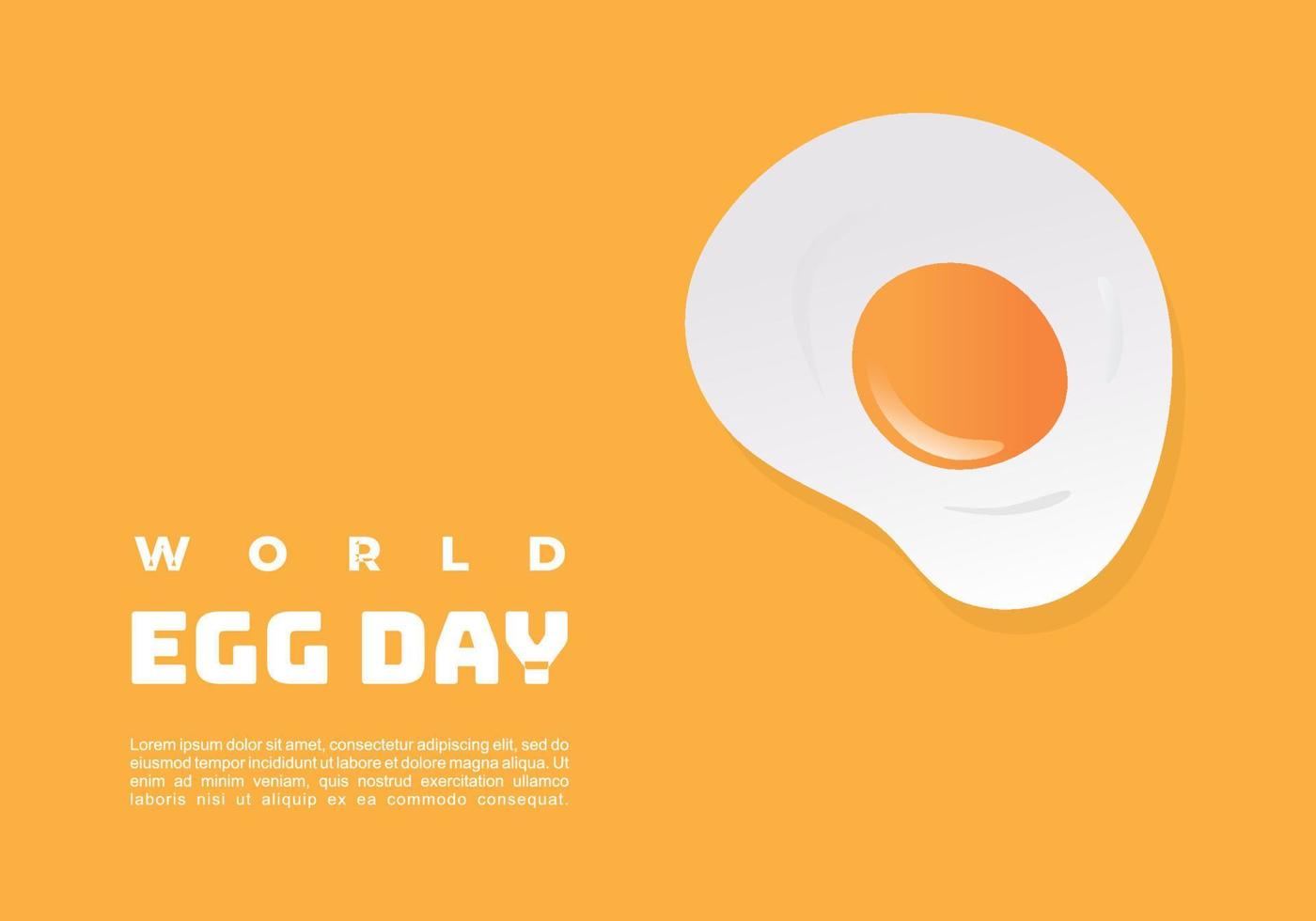 World egg day background banner poster with cute egg on orange color. vector