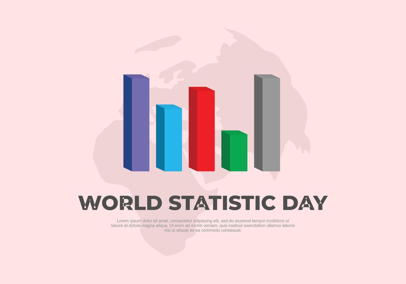World statistic day background with chart graphic and earth map. vector