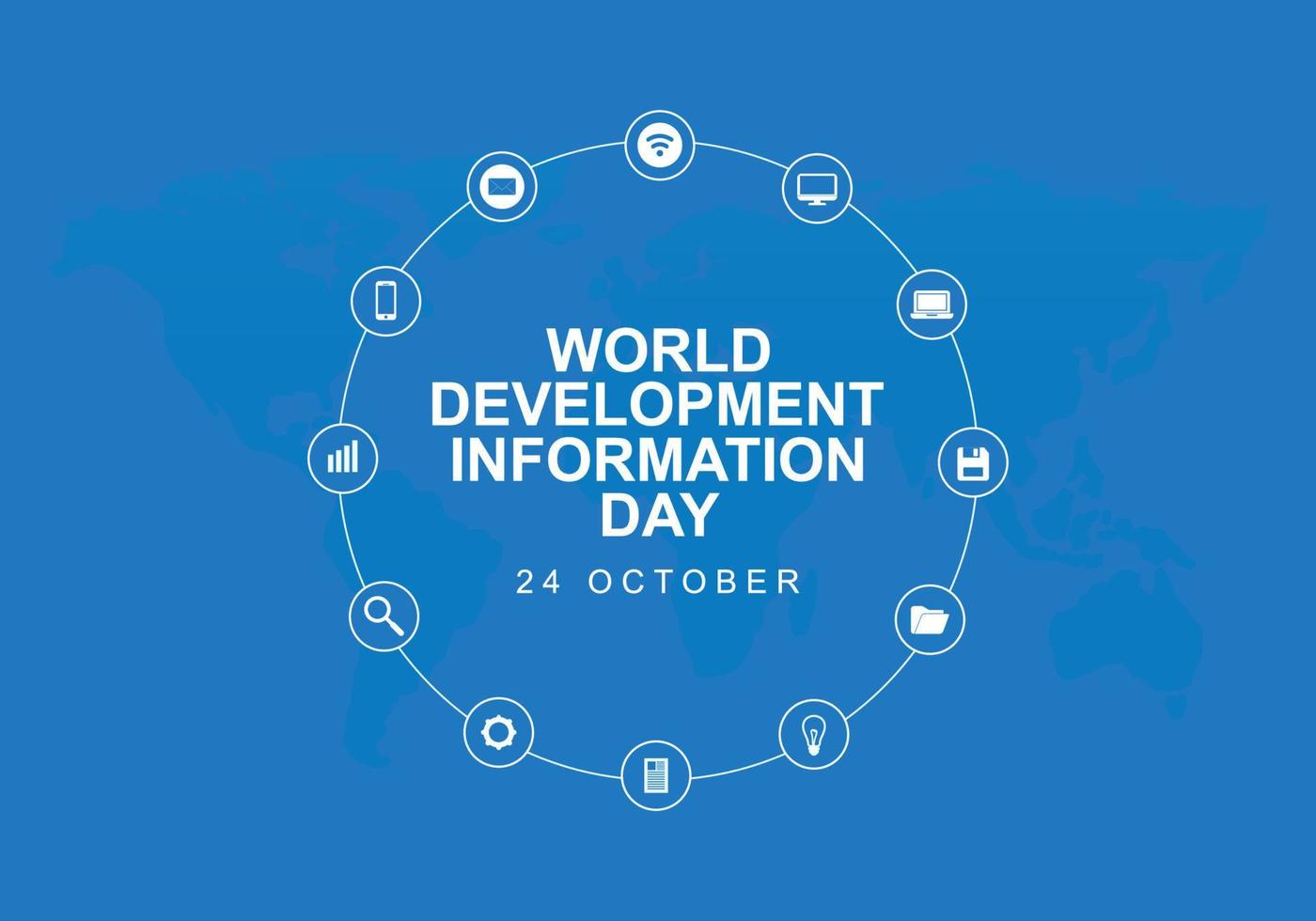 World development information day background with information icon. vector