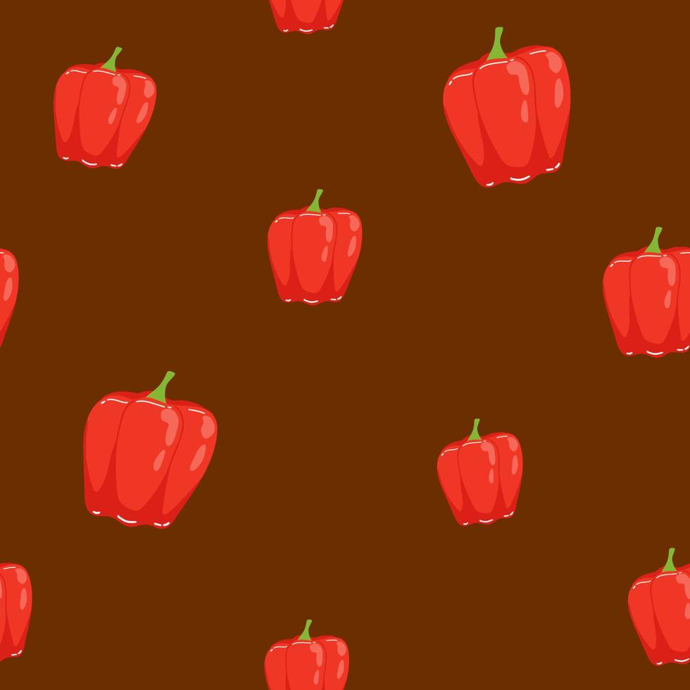 Seamless pattern with red chili on pastel grey background. Hand drawn vector illustration