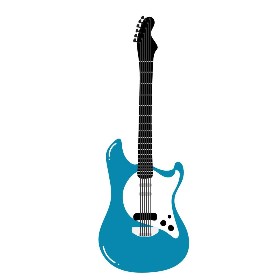 Conjunto de guitarra eléctrica y acústica. ilustración plana vectorial. aislado sobre fondo blanco vector