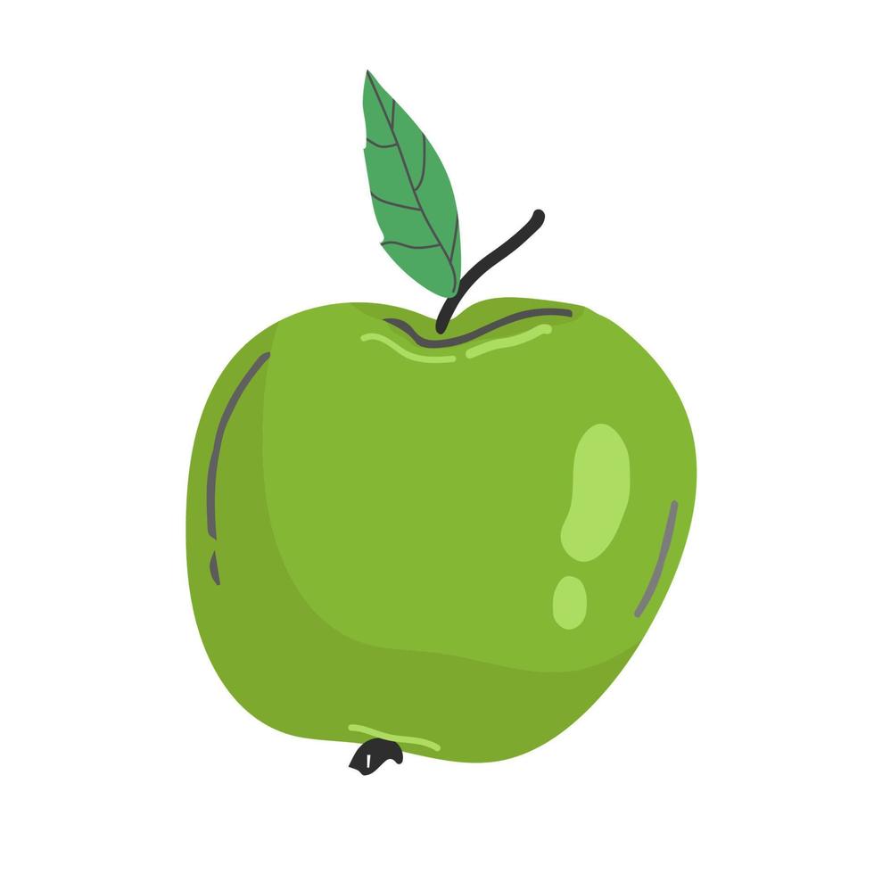 Vector Illustration Of green Apple icon isolated on white