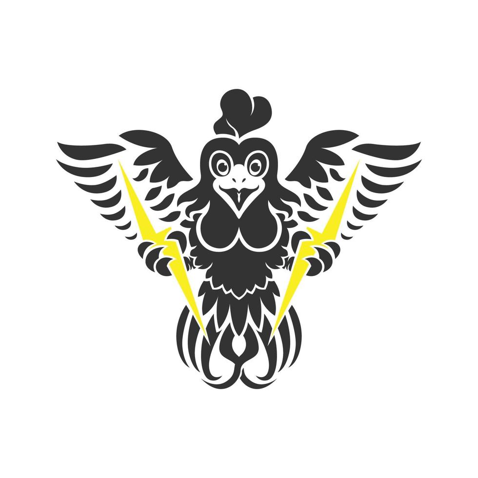 electric chicken logo icon vector illustration