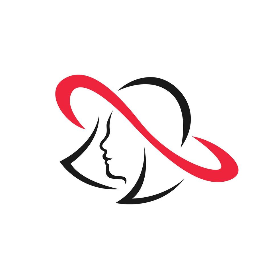 logo icono mujeres con sombrero vector ilustración