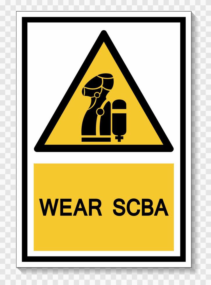 Wear SCBA Self Contained Breathing Apparatus Symbol On White Background vector