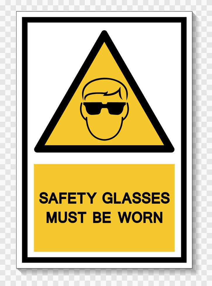 Safety Glasses Must Be Worn Symbol Sign Isolate on White Background,Vector Illustration EPS.10 vector