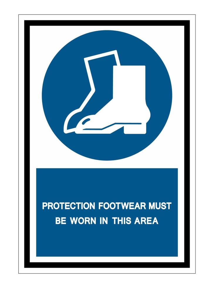 Protection Footwear Must Be Worn In This Area Symbol Sign Isolate on White Background,Vector Illustration EPS.10 vector