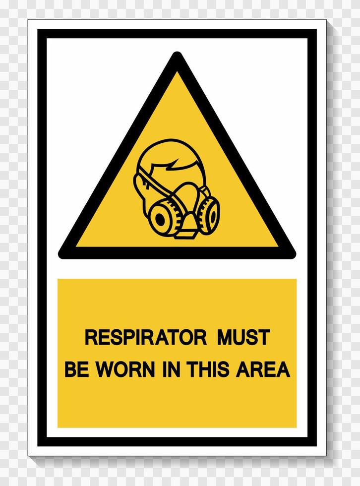 Respirator Must Be Worn In This Area Symbol Sign Isolate on White Background,Vector Illustration EPS.10 vector