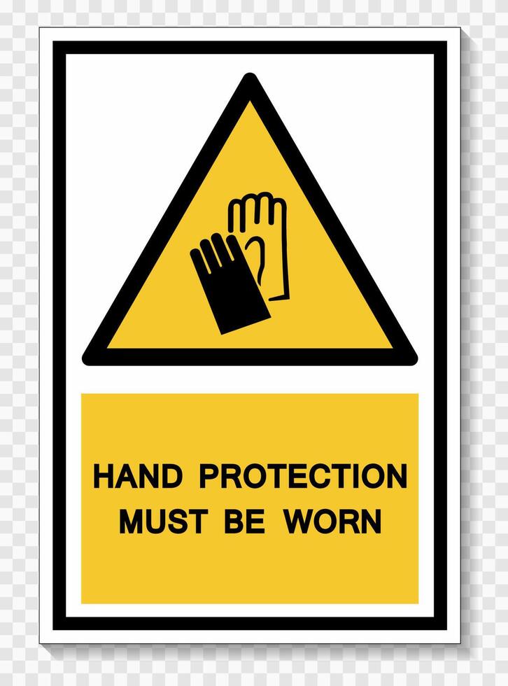Hand Protection Must Be Worn Symbol Sign Isolate on White Background,Vector Illustration EPS.10 vector