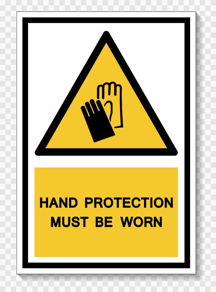 Hand Protection Must Be Worn Symbol Sign Isolate on White Background,Vector Illustration EPS.10 vector